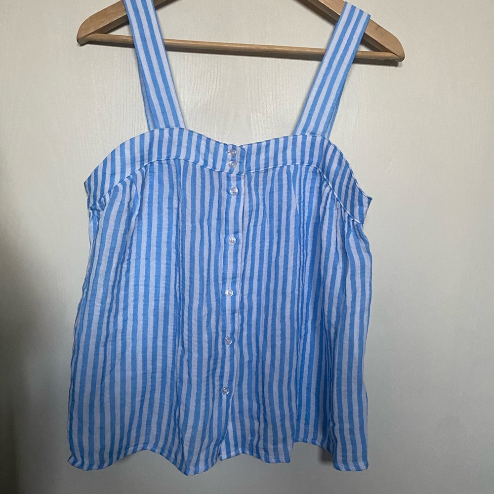 LAKE Blue Striped Women's Top